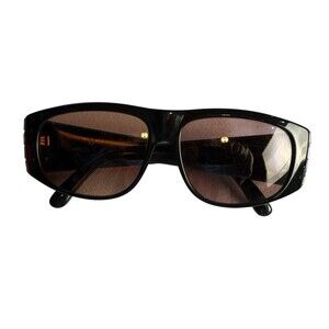 Charles Jourdan Sunglasses Black Ladies Made In France Rectangle Slightly Chunky